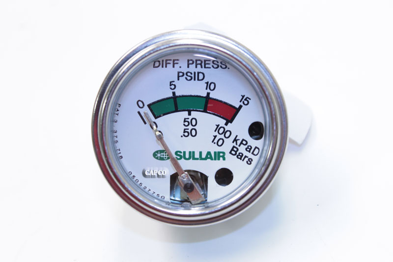 250003-798 Genuine Part by SULLAIR (R) GAUGE 250003-798 Genuine Part by SULLAIR (R) GAUGE, DIFF PRESS 0-15PSI - Image 1