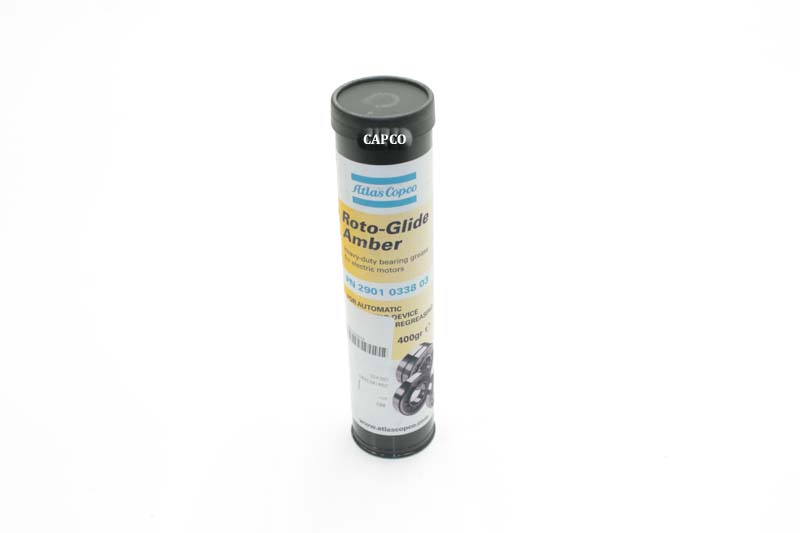 Image of a black tube of Roto-Glide Amber bearing grease for Atlas Copco air compressors. 2901-0338-03 GREASE: (OEM) Atlas Copco - Image 1