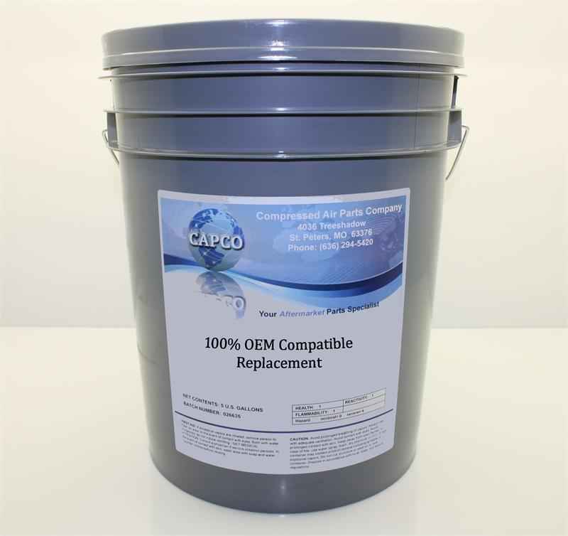 Image of a gray 5-gallon bucket with replacement G-Cool air compressor lubricant for Ingersoll Rand models. G-Cool Replacement Ingersoll Rand Lubricant 5 Gallons - Image 1