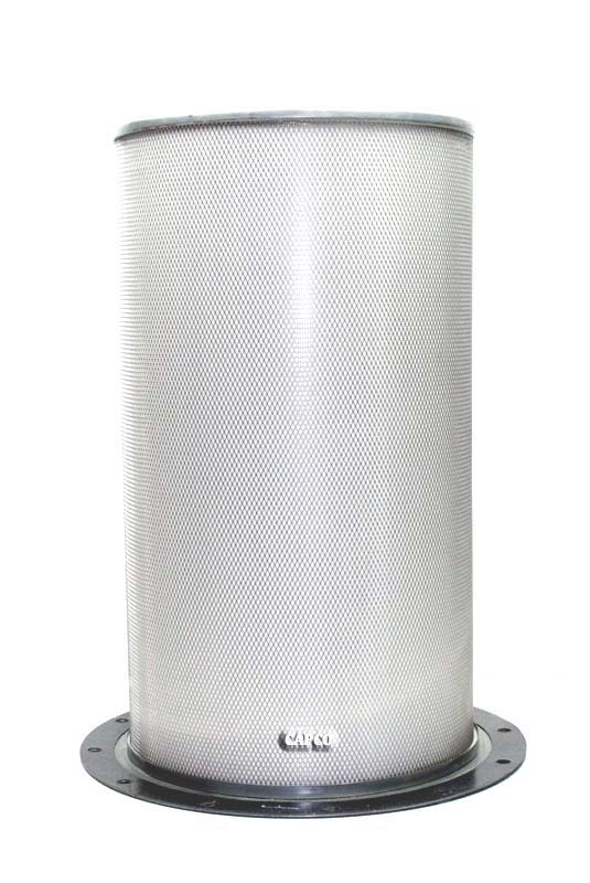 Silver mesh Sullair air compressor separator filter standing vertical against a white background.|011544 Replacement Sullair Separator 011544 Replacement Separator - Image 1