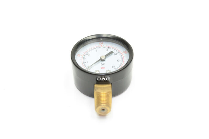 CAPCO Pressure Gauge 1/4" NPT 0-200 PSI 2" Dry - Image 1